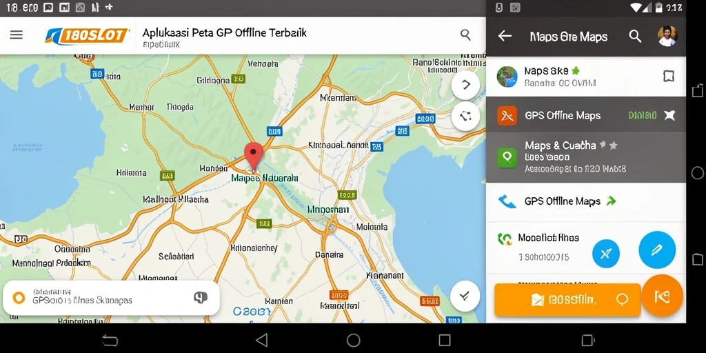 Antarmuka aplikasi 180SLOT menampilkan peta GPS offline yang informatif.