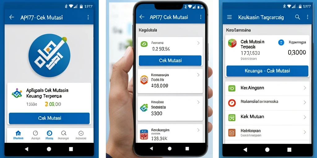 Antarmuka aplikasi API77 menunjukkan fungsi Cek Mutasi yang sederhana dan efektif.