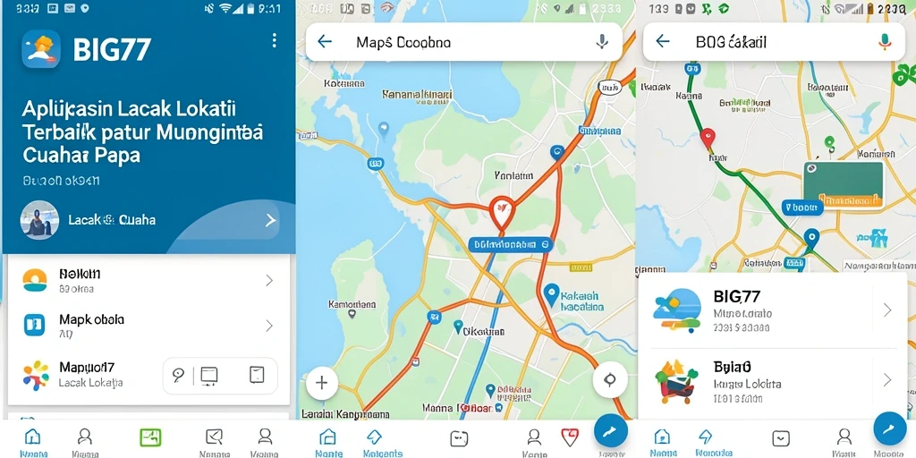 Tampilan antarmuka aplikasi BIG77 dengan fitur Lacak Lokasi yang informatif.