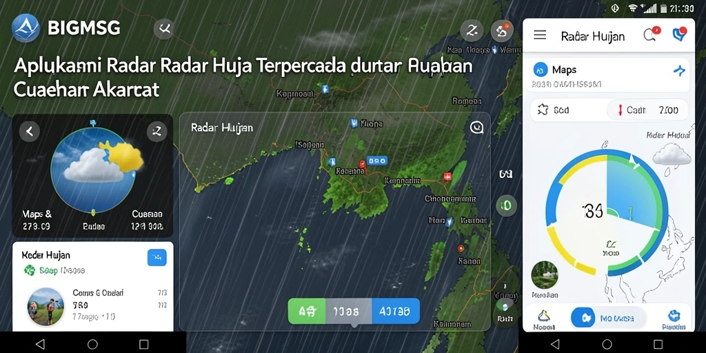 Tampilan antarmuka aplikasi BIGMSG yang informatif untuk radar hujan.