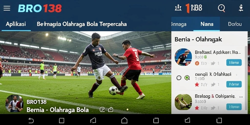 Antarmuka pengguna BRO138 yang informatif untuk berita olahraga bola.