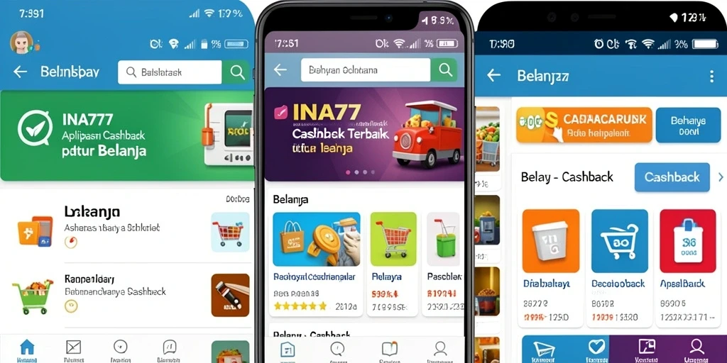 Antarmuka aplikasi INA777 dengan fitur cashback yang menarik.