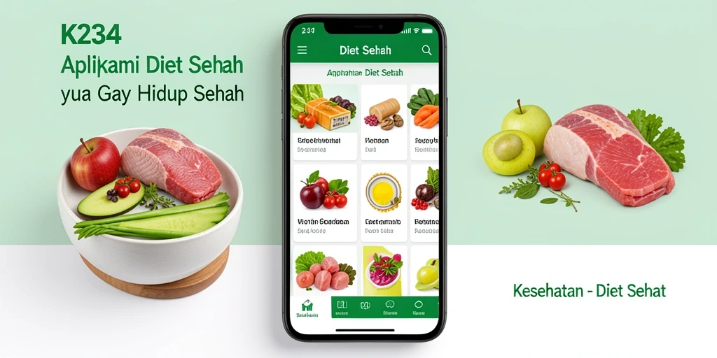 Antarmuka K234 dengan fitur pelacakan diet sehat.