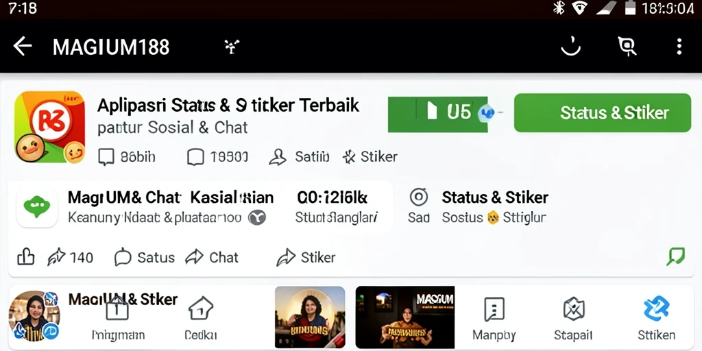 Tampilan utama MAGNUM188 dengan pilihan stiker yang beragam.
