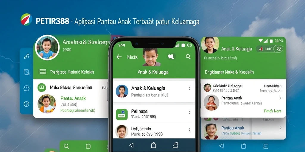 Tampilan antarmuka aplikasi PETIR388 untuk Pantau Anak yang intuitif.