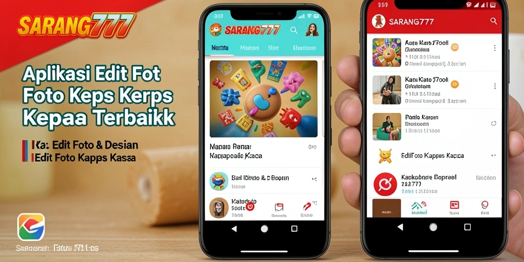 Antarmuka aplikasi SARANG777 untuk Edit Foto Kertas Kaca yang modern dan intuitif.