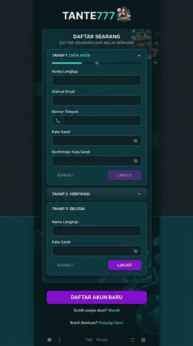 Tutorial Buat Akun Baru tante777 untuk Android